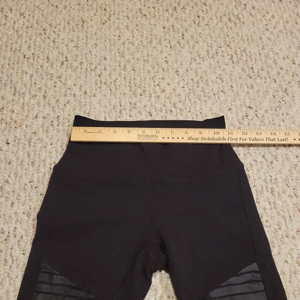 Alo Yoga Women’s High-Waist Mesh Black Moto Leggings Active Yoga Gym Size XS